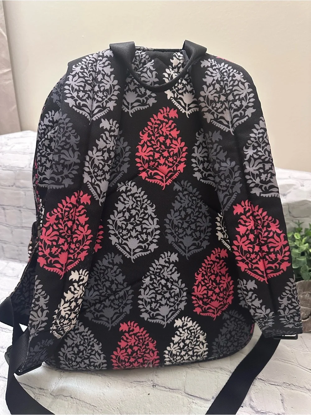 - Vera Bradley Black Laptop Backpack in Lighten Up Grande Print